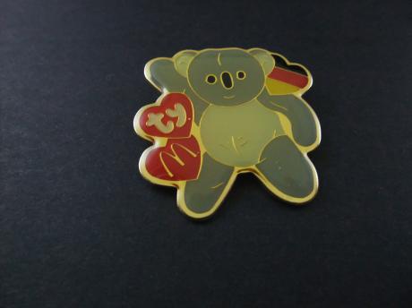 Mcdonalds Happy Meal Mini Ty Teenie Beanie babies 1998 Koala beer met Duitse vlag